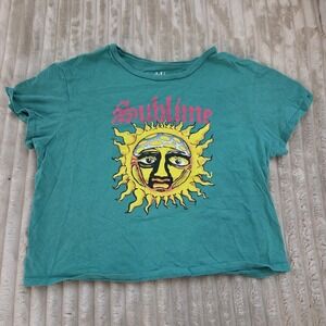 Sublime Green Crop Top Juniors XL Girls Shirt With Sun Logo 2023 Sublime T-shirt